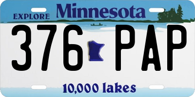 MN license plate 376PAP