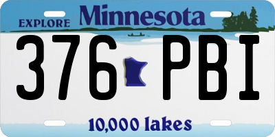 MN license plate 376PBI