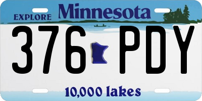 MN license plate 376PDY