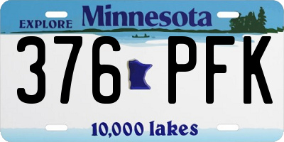 MN license plate 376PFK