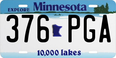 MN license plate 376PGA