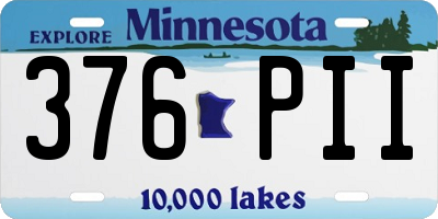 MN license plate 376PII