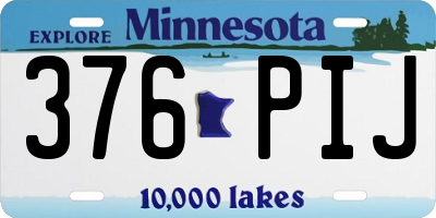 MN license plate 376PIJ