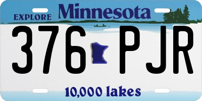 MN license plate 376PJR