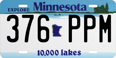 MN license plate 376PPM
