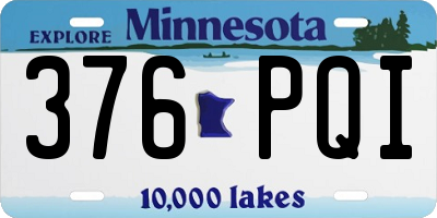 MN license plate 376PQI