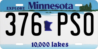 MN license plate 376PSO