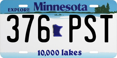 MN license plate 376PST