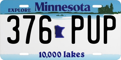 MN license plate 376PUP