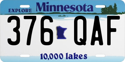 MN license plate 376QAF