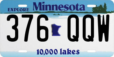 MN license plate 376QQW