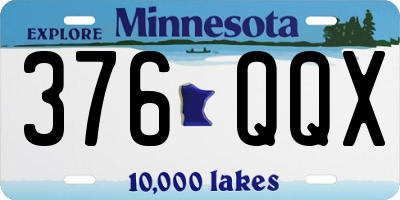 MN license plate 376QQX