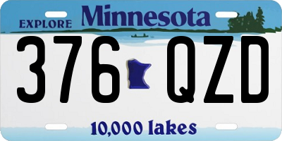MN license plate 376QZD