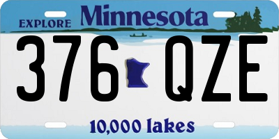 MN license plate 376QZE