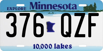 MN license plate 376QZF