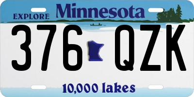 MN license plate 376QZK