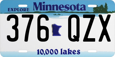 MN license plate 376QZX
