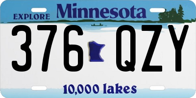 MN license plate 376QZY
