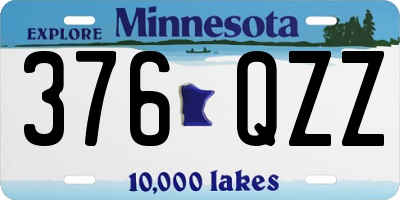 MN license plate 376QZZ