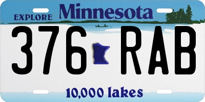 MN license plate 376RAB
