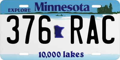 MN license plate 376RAC