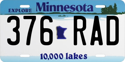 MN license plate 376RAD