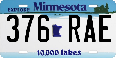 MN license plate 376RAE