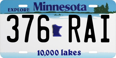 MN license plate 376RAI