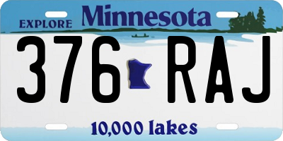 MN license plate 376RAJ