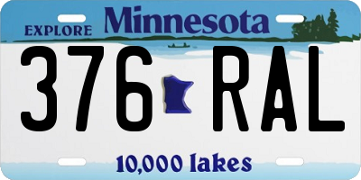 MN license plate 376RAL