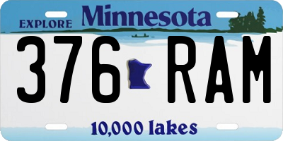 MN license plate 376RAM