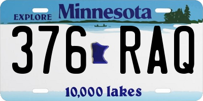 MN license plate 376RAQ