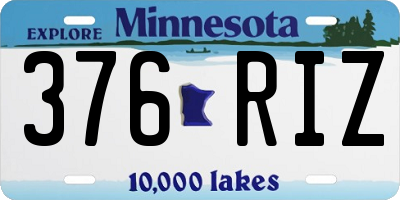MN license plate 376RIZ