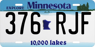 MN license plate 376RJF