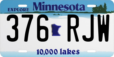 MN license plate 376RJW