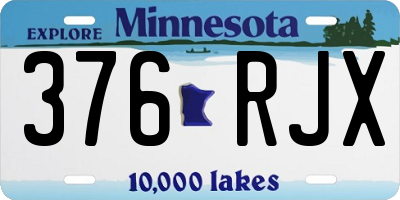 MN license plate 376RJX