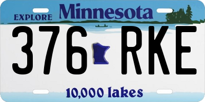 MN license plate 376RKE