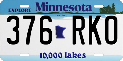 MN license plate 376RKO