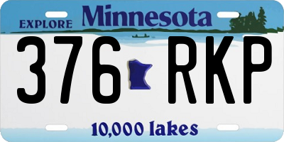 MN license plate 376RKP