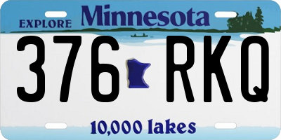 MN license plate 376RKQ