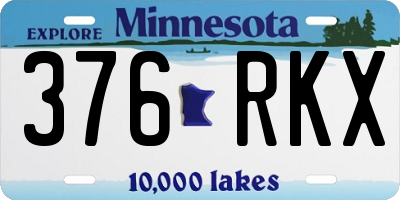 MN license plate 376RKX