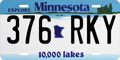 MN license plate 376RKY
