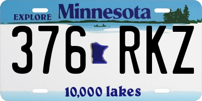 MN license plate 376RKZ
