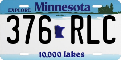 MN license plate 376RLC