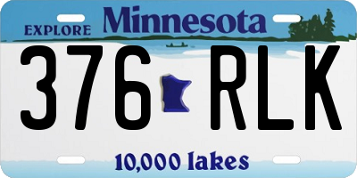 MN license plate 376RLK
