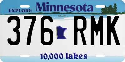 MN license plate 376RMK