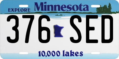 MN license plate 376SED