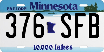 MN license plate 376SFB