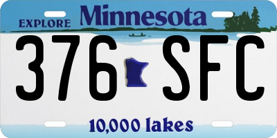 MN license plate 376SFC