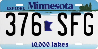 MN license plate 376SFG